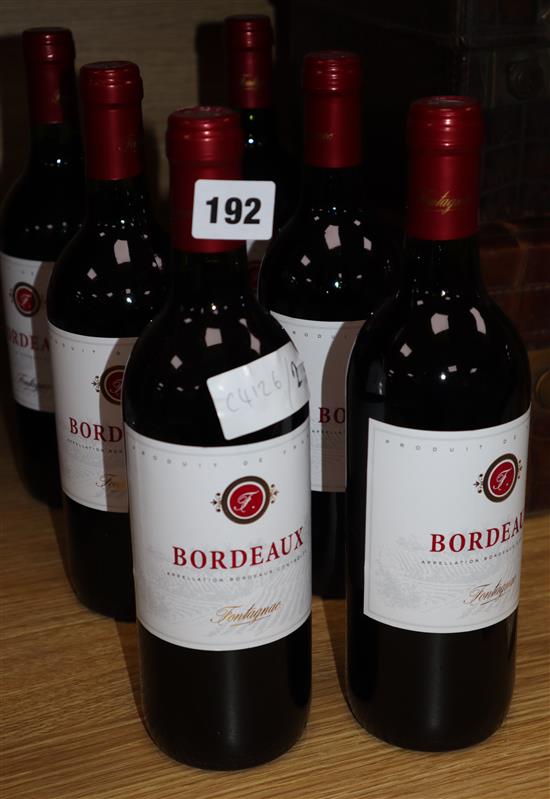 Six bottles of Fontagnac Bordeaux